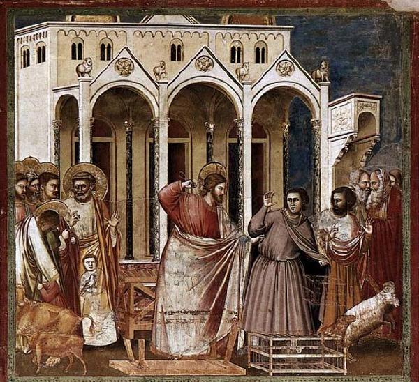 GIOTTO di Bondone Expulsion of the Money-changers from the Temple oil painting image